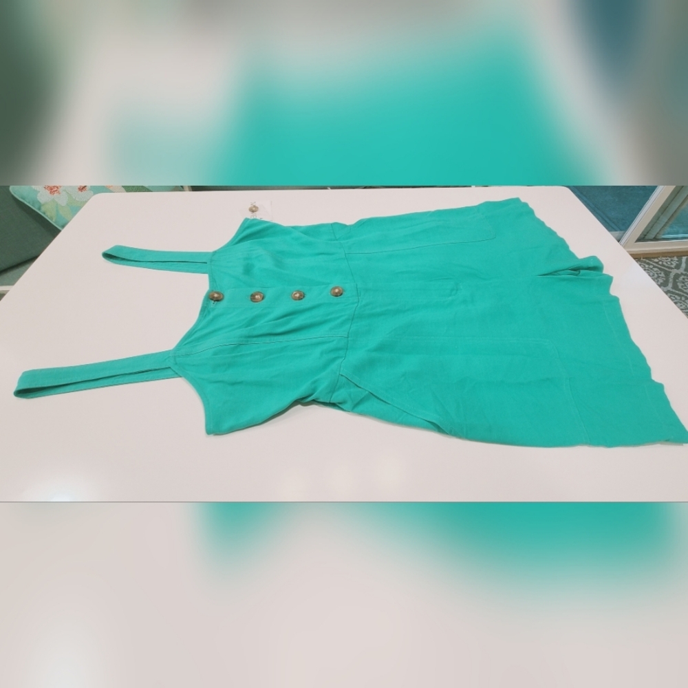 Nine West Teal Button Romper - Size Medium - Picture 11 of 17